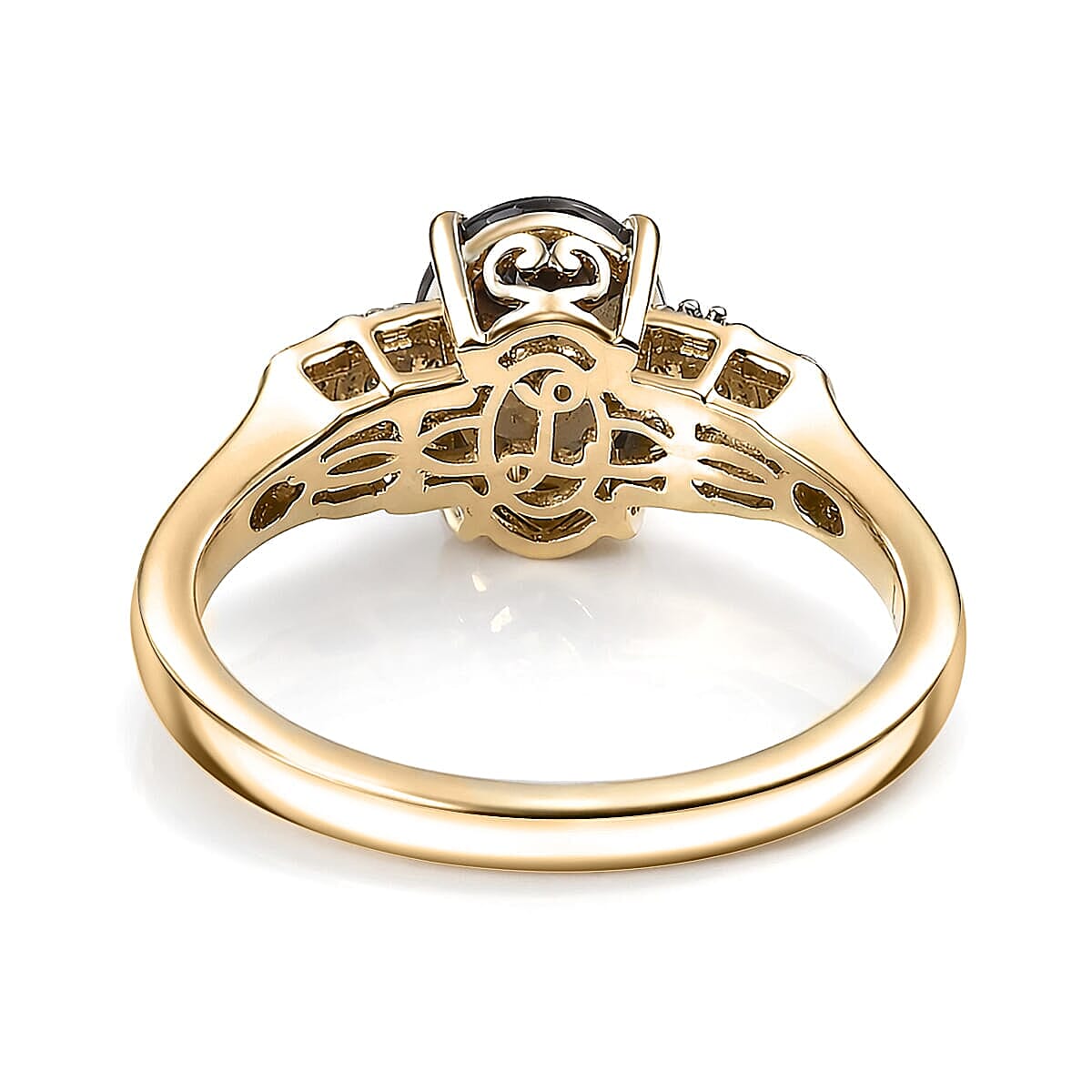 Luxoro AAA Madagascar Color Change Garnet and Diamond I2 2.50 ctw Regal Ring in 10K Yellow Gold (Size  10.0) image number 4