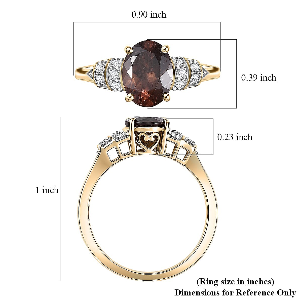 Luxoro AAA Madagascar Color Change Garnet and Diamond I2 2.50 ctw Regal Ring in 10K Yellow Gold (Size  10.0) image number 5