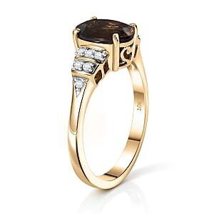 Luxoro AAA Madagascar Color Change Garnet and Diamond I2 2.50 ctw Ring in 10K Yellow Gold (Size 6.0)
