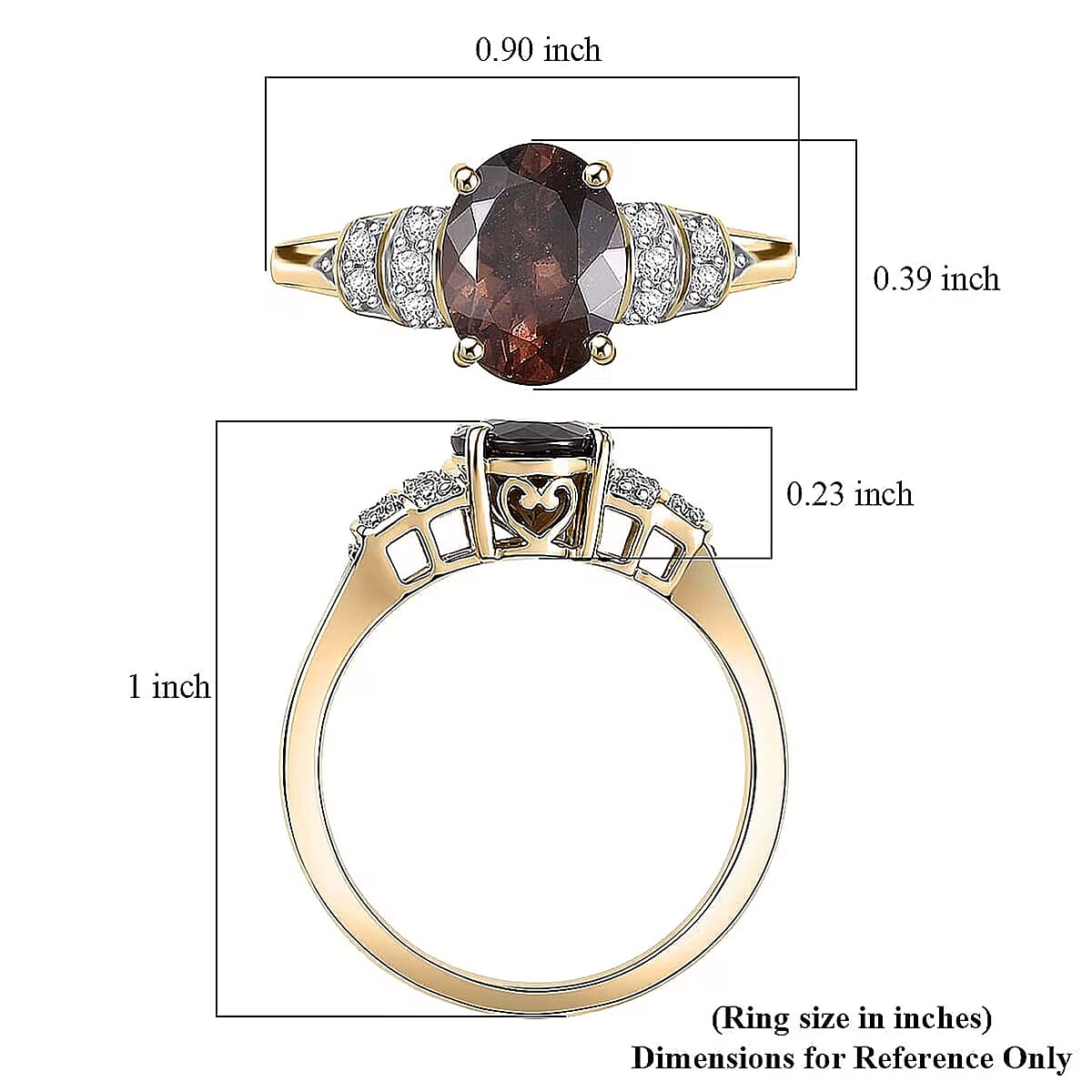 Luxoro AAA Madagascar Color Change Garnet and Diamond I2 2.50 ctw Regal Ring in 10K Yellow Gold (Size  9.5) image number 5