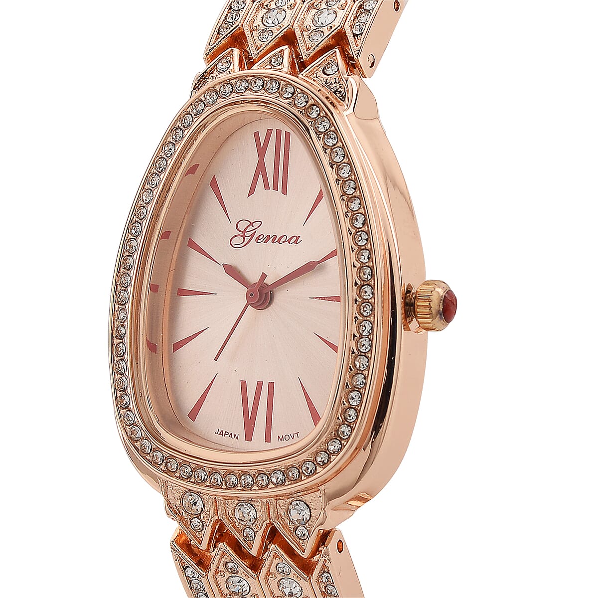 Genoa Austrian Crystal Japan Movement Watch in Rosetone image number 3