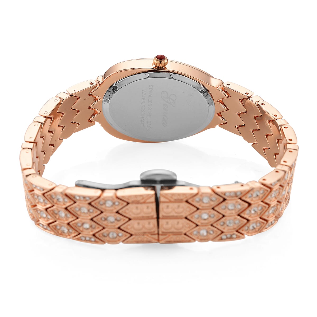 Genoa Austrian Crystal Japan Movement Watch in Rosetone image number 6