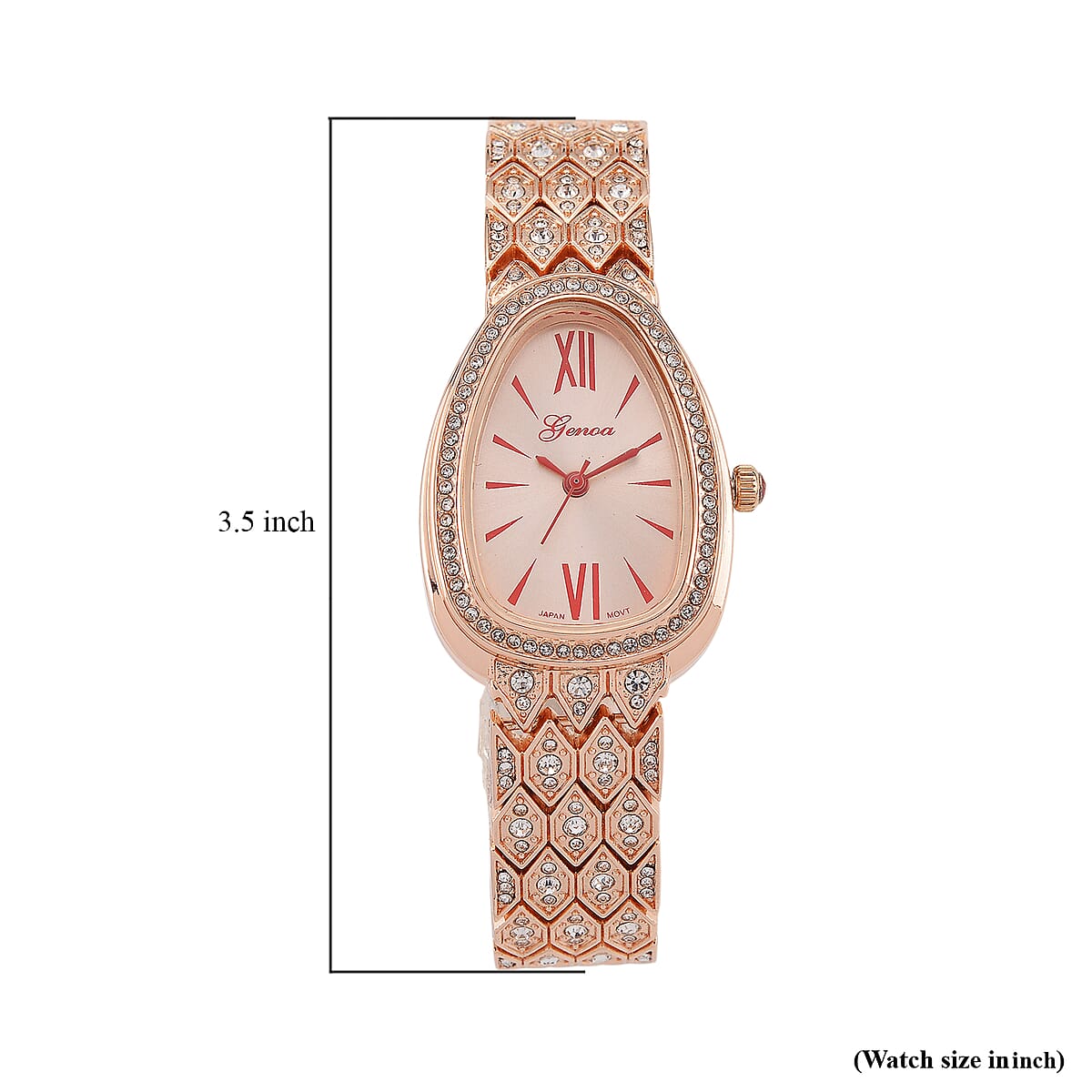 Genoa Austrian Crystal Japan Movement Watch in Rosetone image number 7