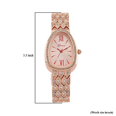 Genoa Austrian Crystal Japan Movement Watch in Rosetone
