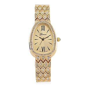 Genoa Austrian Crystal Japan Movement Watch in Goldtone