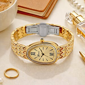 Genoa Austrian Crystal Japan Movement Watch in Goldtone