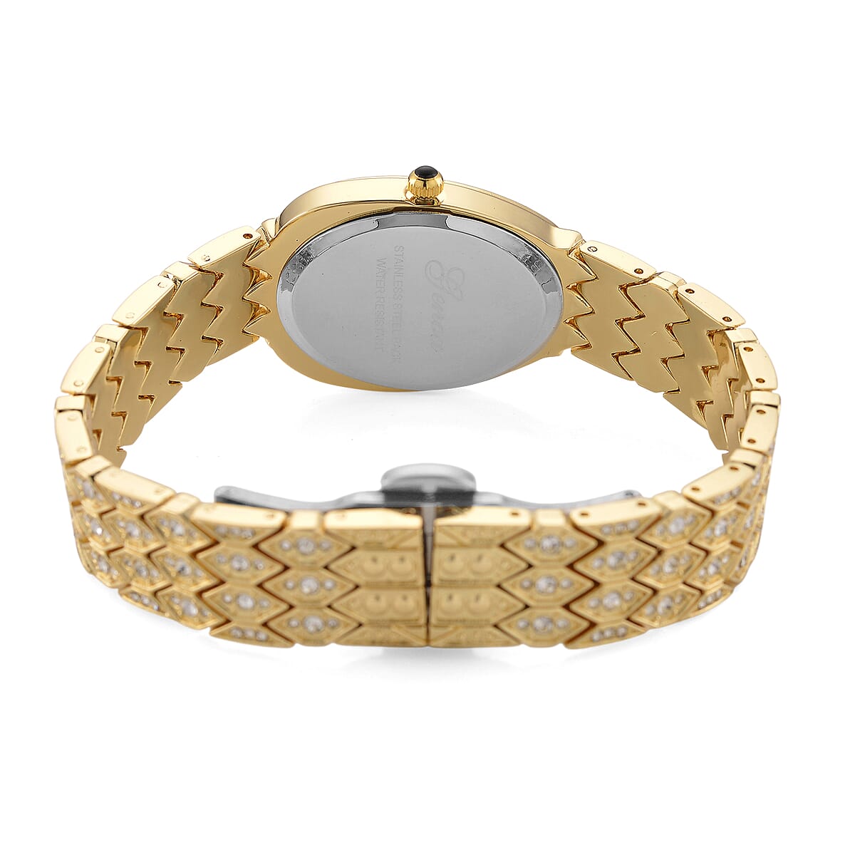 Genoa Austrian Crystal Japan Movement Watch in Goldtone image number 6