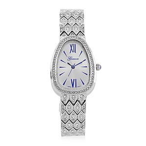 Genoa Austrian Crystal Japan Movement Watch in Silvertone