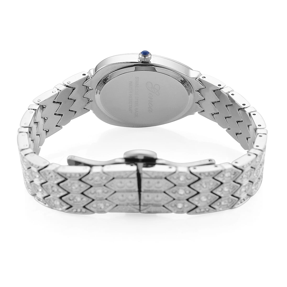 Genoa Austrian Crystal Japan Movement Watch in Silvertone image number 6