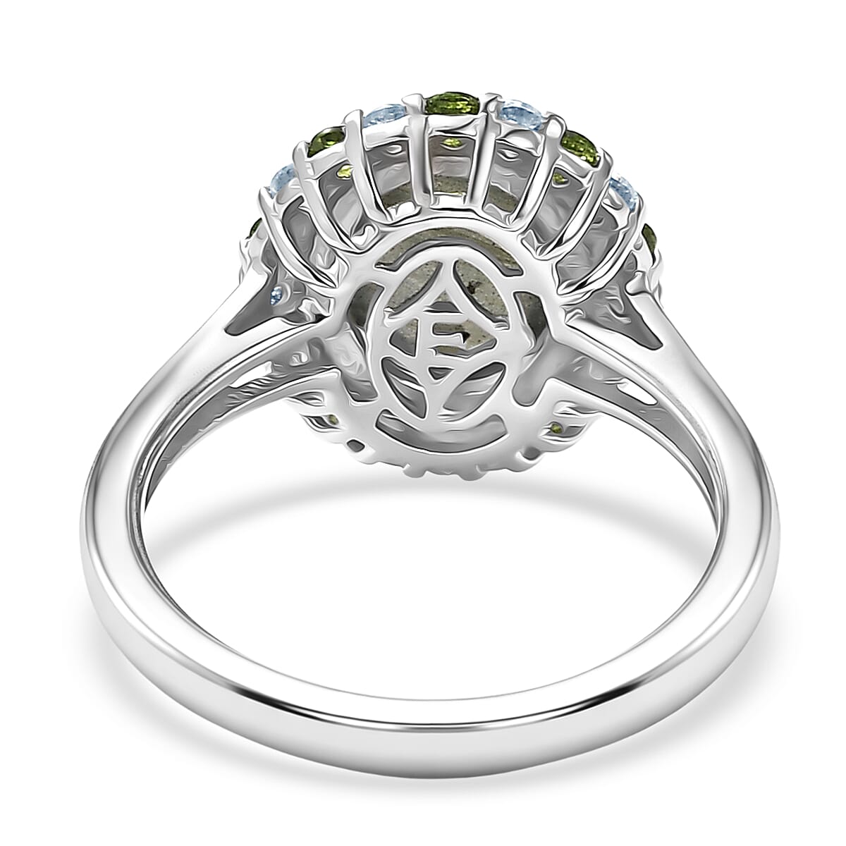 EverTrue Malagasy Labradorite and Multi Gemstone 3.60 ctw Ring in Platinum Bond (Size 9.0) image number 4