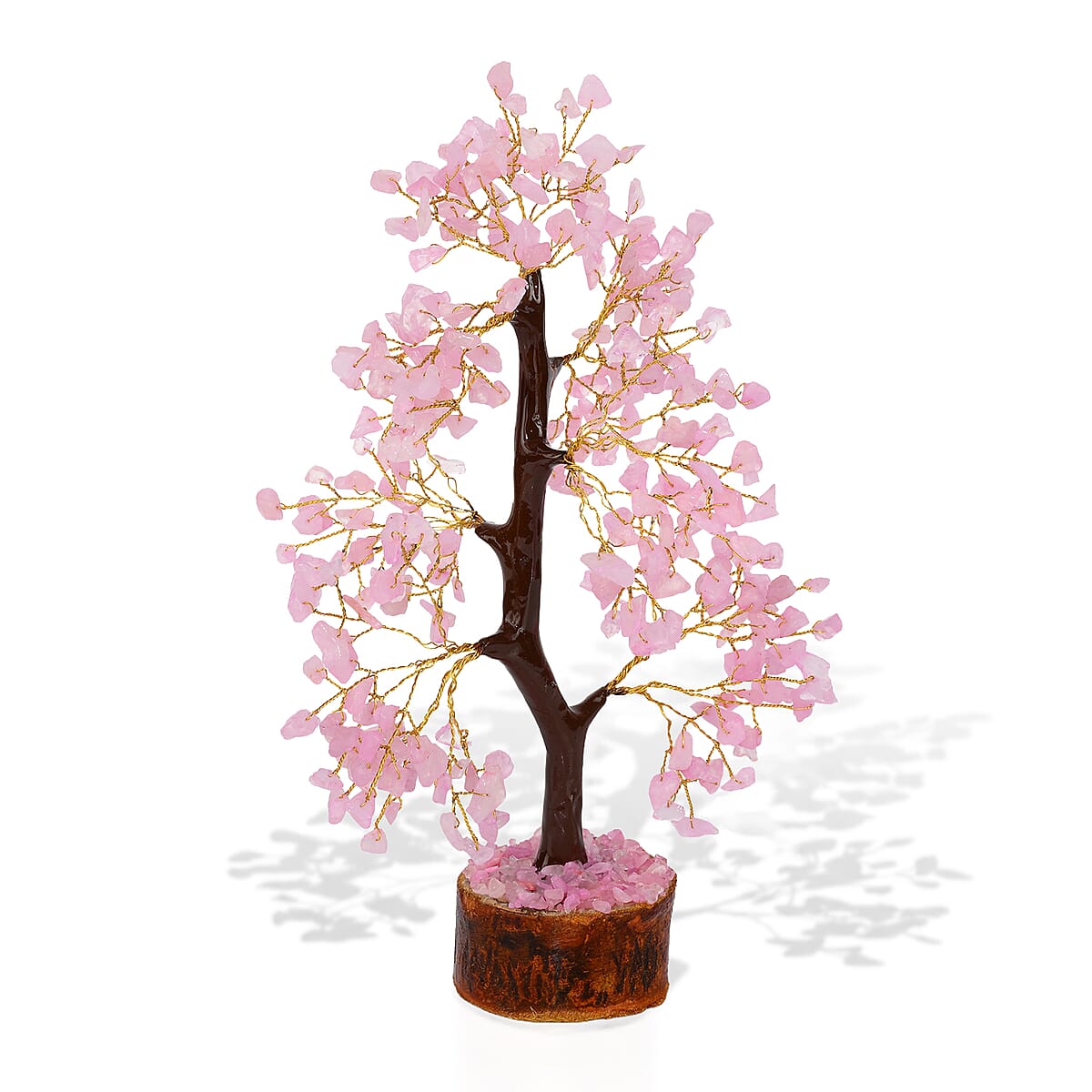Ankur Treasure Chest Livmore Pink Rose Quartz Gemstone Tree (9 Inch) image number 3