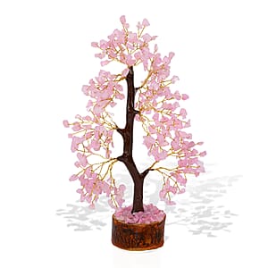Ankur Treasure Chest Livmore Pink Rose Quartz Gemstone Tree (9 Inch)