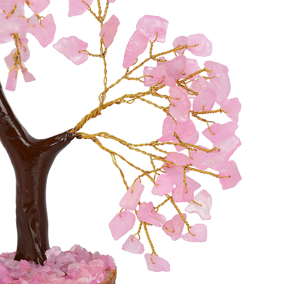 Ankur Treasure Chest Livmore Pink Rose Quartz Gemstone Tree (9 Inch) image number 4