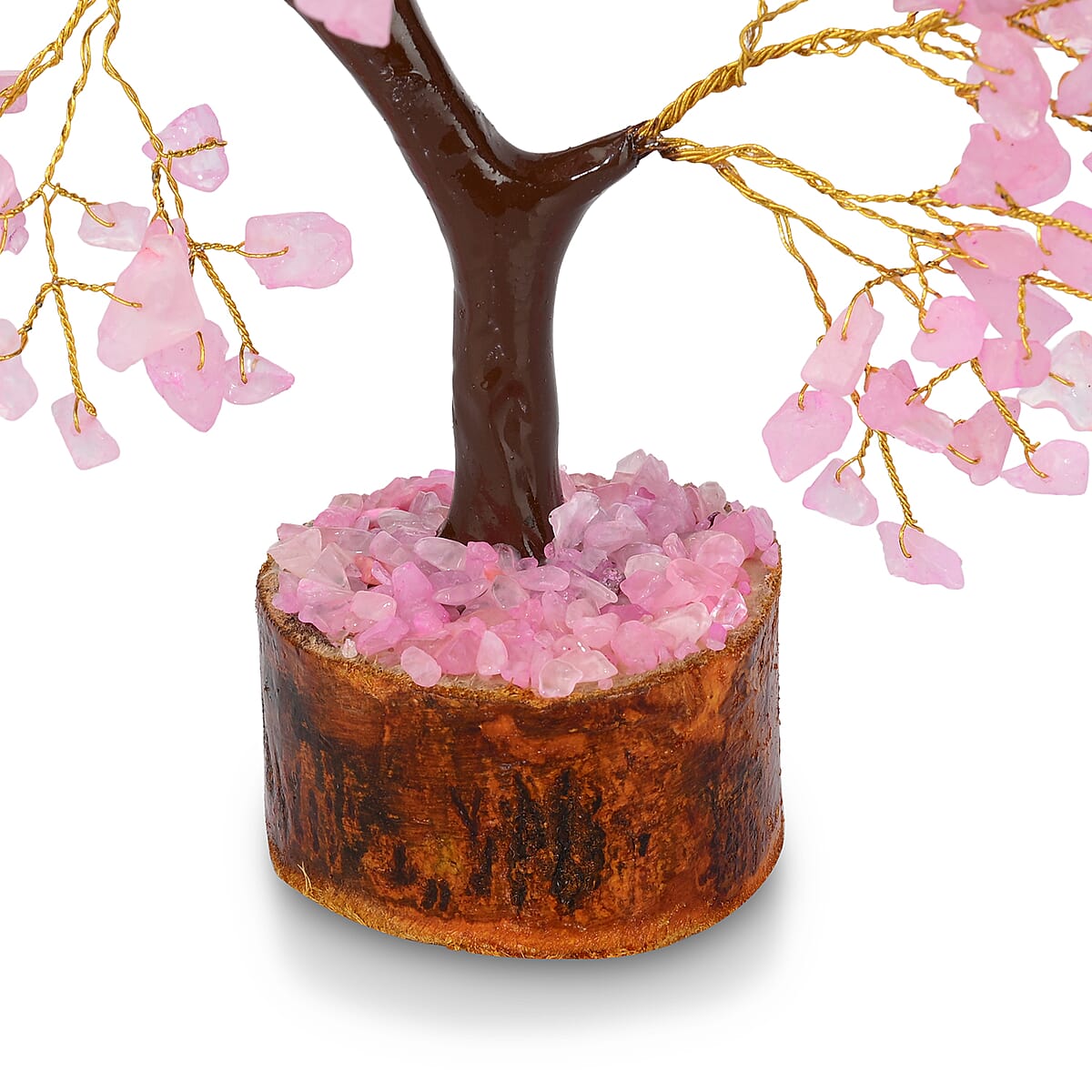 Ankur Treasure Chest Livmore Pink Rose Quartz Gemstone Tree (9 Inch) image number 5