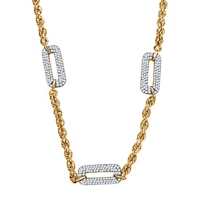 Luxuriant Lab Grown Diamond G-H SI 2.00 ctw Necklace in 18K Vermeil Yellow Gold Over Sterling Silver 18-20 Inches 