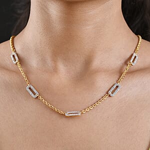 Luxuriant Lab Grown Diamond G-H SI 2.00 ctw Necklace in 18K Vermeil Yellow Gold Over Sterling Silver 18-20 Inches 