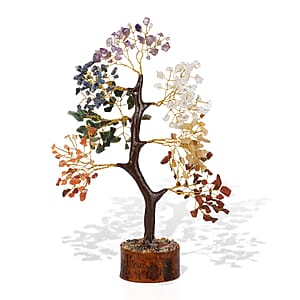 Ankur Treasure Chest Livmore Multi Seven Chakras Gemstone Tree (9 Inch)