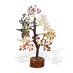 Ankur Treasure Chest Livmore Multi Seven Chakras Gemstone Tree (9 Inch)