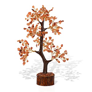 Ankur Treasure Chest Livmore Red Carnelian Gemstone Tree (9 Inch)