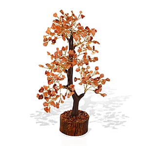 Ankur Treasure Chest Livmore Red Carnelian Gemstone Tree (9 Inch)