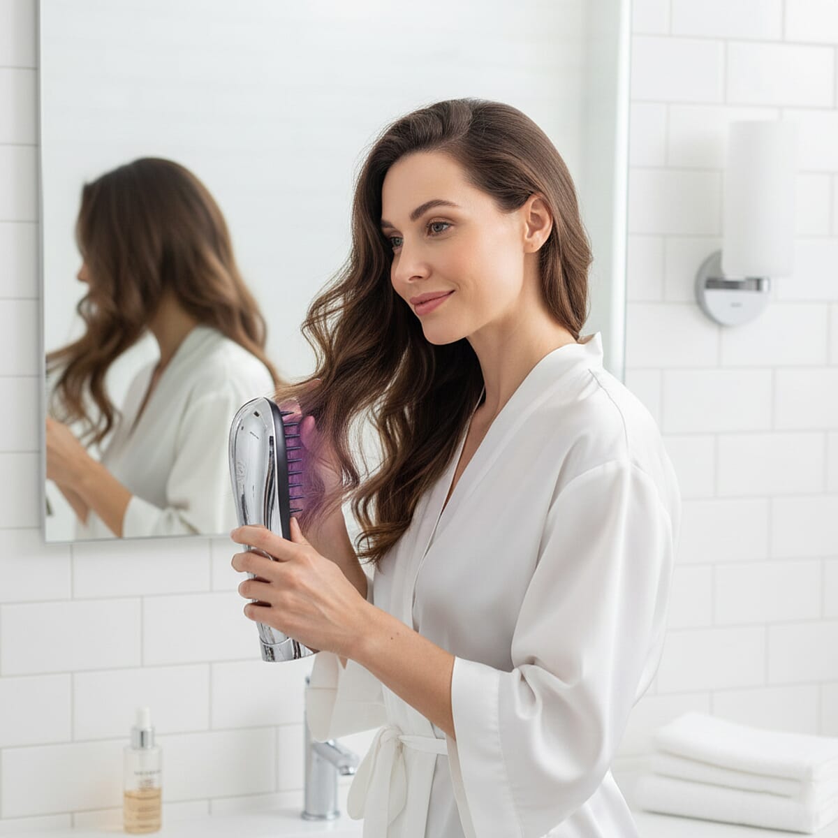 Luna'Mour LaserBoost+ Advanced RF + Sonic Vibration + Low Level Laser Hair-Growth Brush (Refurbished) image number 1