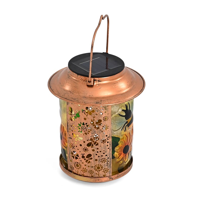 Livmore Sunflower Decorative Glass Lantern