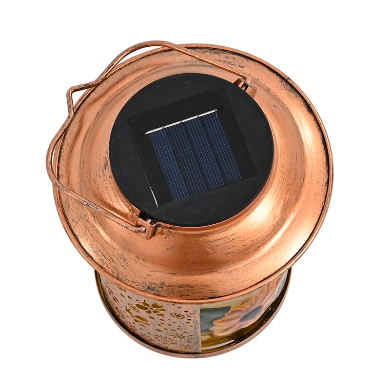 Livmore Sunflower Decorative Glass Lantern