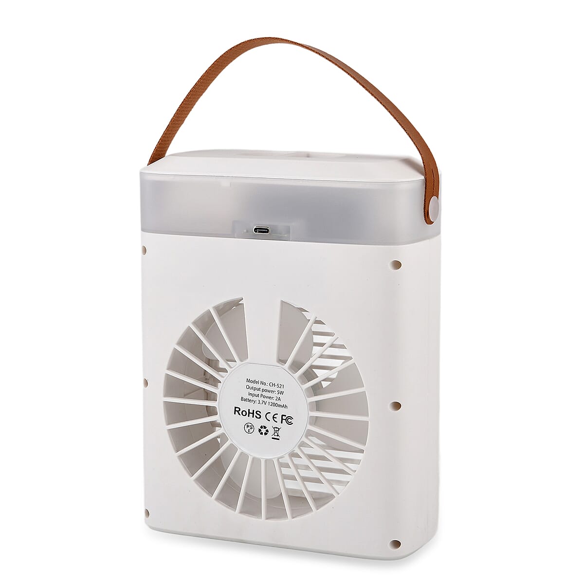 White Mini Cold Fan with 7 Color LED Light image number 4
