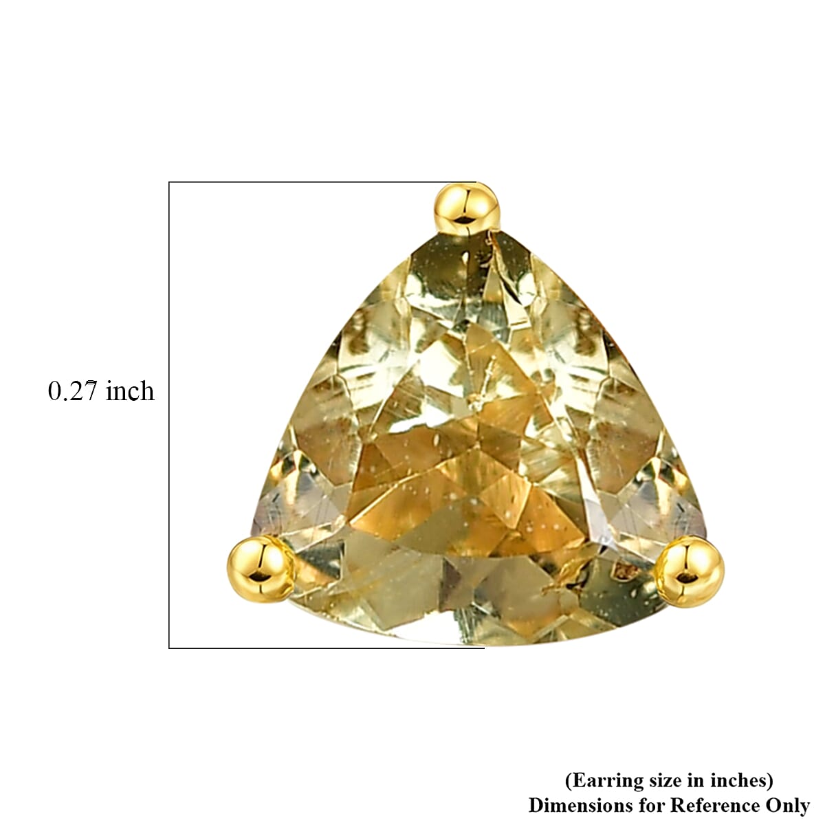 D'Joy Premium Golden Apatite 1.40 ctw Solitaire Stud Earrings in 18K Vermeil Yellow Gold Over Sterling Silver image number 3