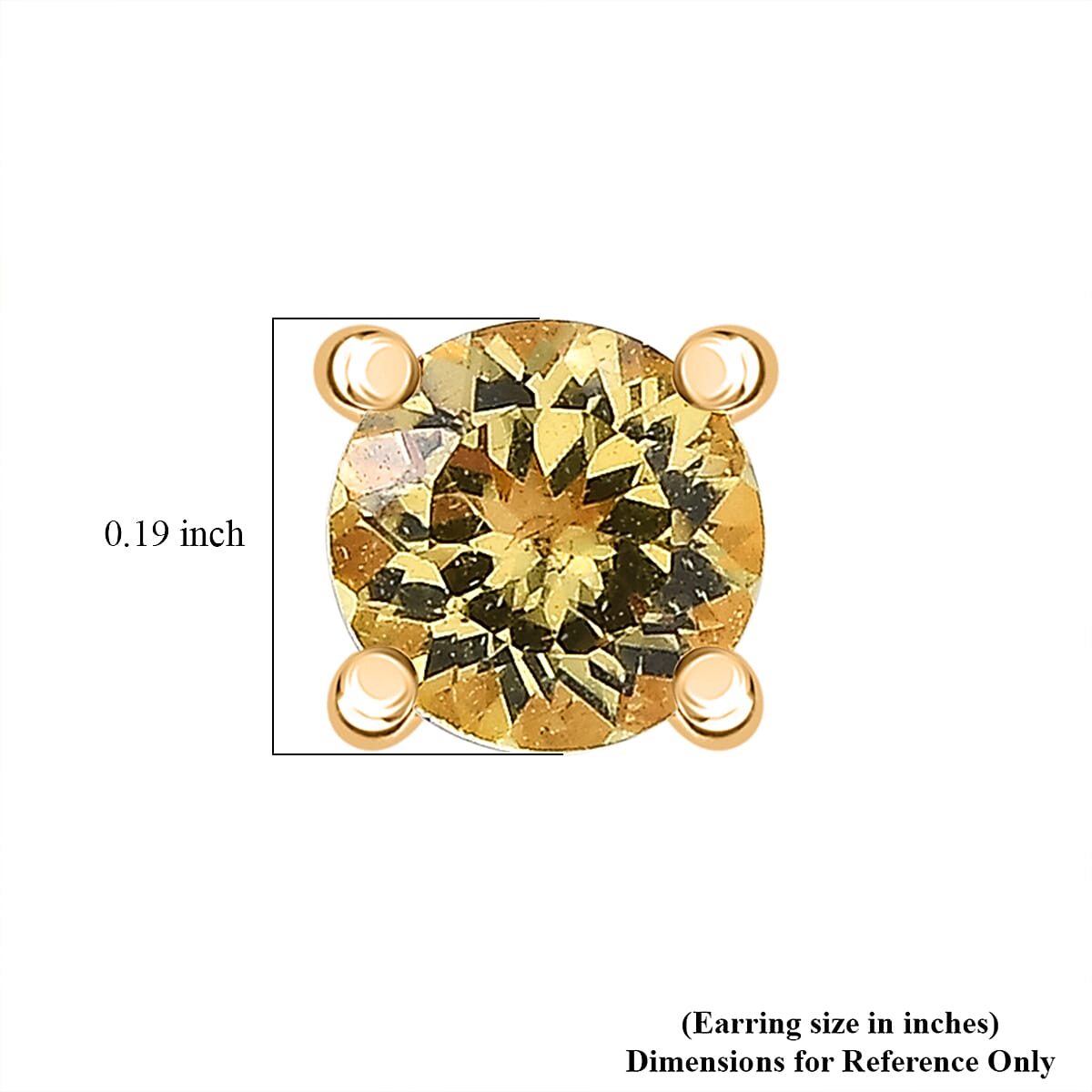 D'Joy Premium Golden Apatite 1.00 ctw Solitaire Stud Earrings in 18K Vermeil Yellow Gold Over Sterling Silver