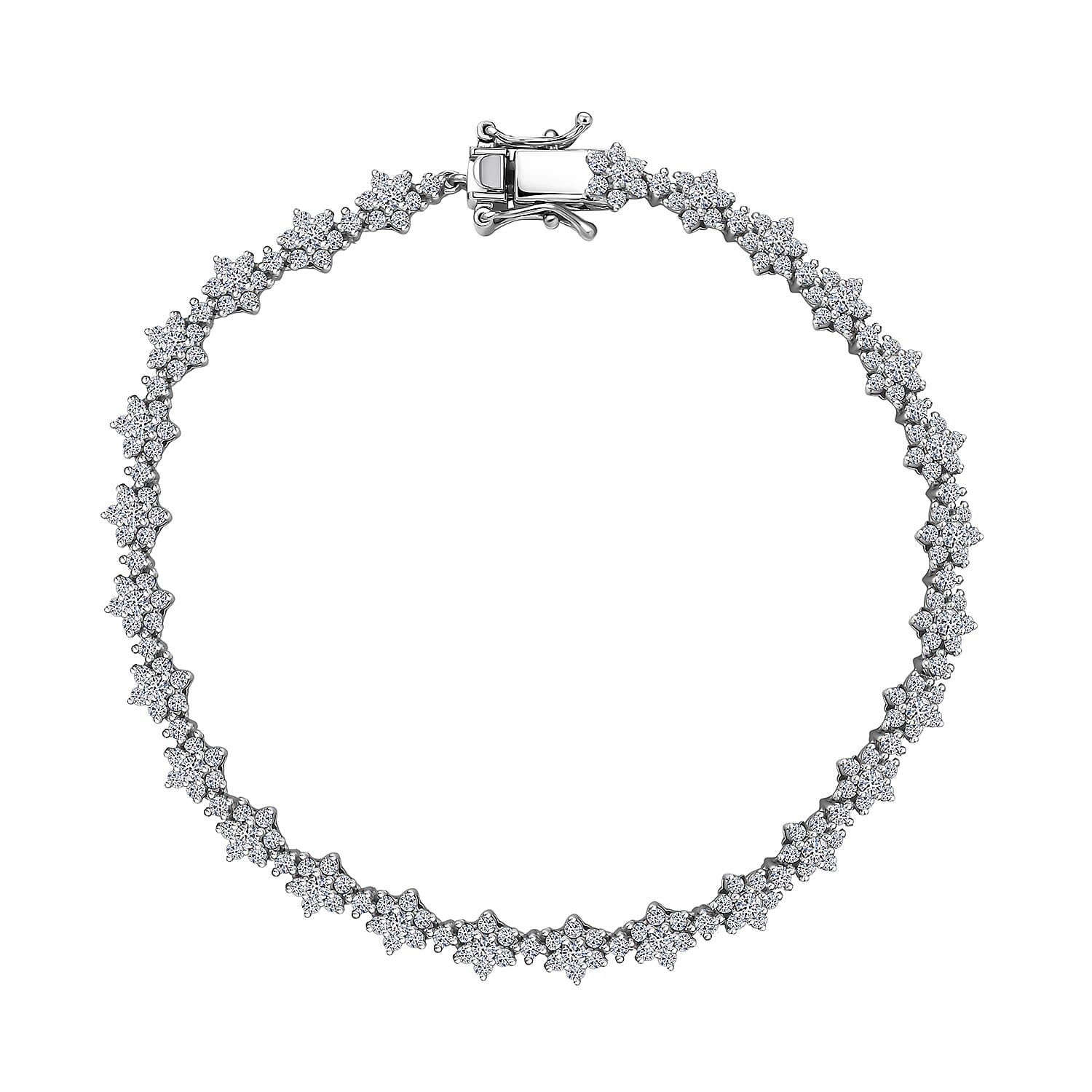 Luxuriant Lab Grown Diamond G-H SI 3.20 ctw Bracelet in Rhodium Over Sterling Silver (6.50 In)