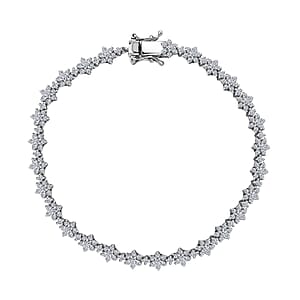 Luxuriant Lab Grown Diamond (G-H, SI) Bracelet in Rhodium Over Sterling Silver (6.50 In) 3.20 ctw