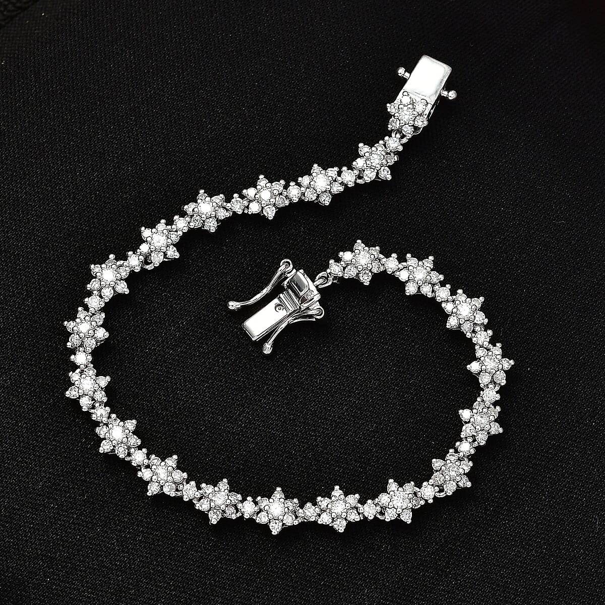 Luxuriant Lab Grown Diamond (G-H, SI) Bracelet in Rhodium Over Sterling Silver (6.50 In) 3.20 ctw image number 1