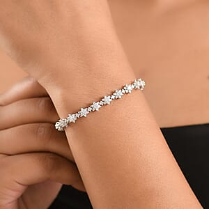 Luxuriant Lab Grown Diamond (G-H, SI) Bracelet in Rhodium Over Sterling Silver (6.50 In) 3.20 ctw
