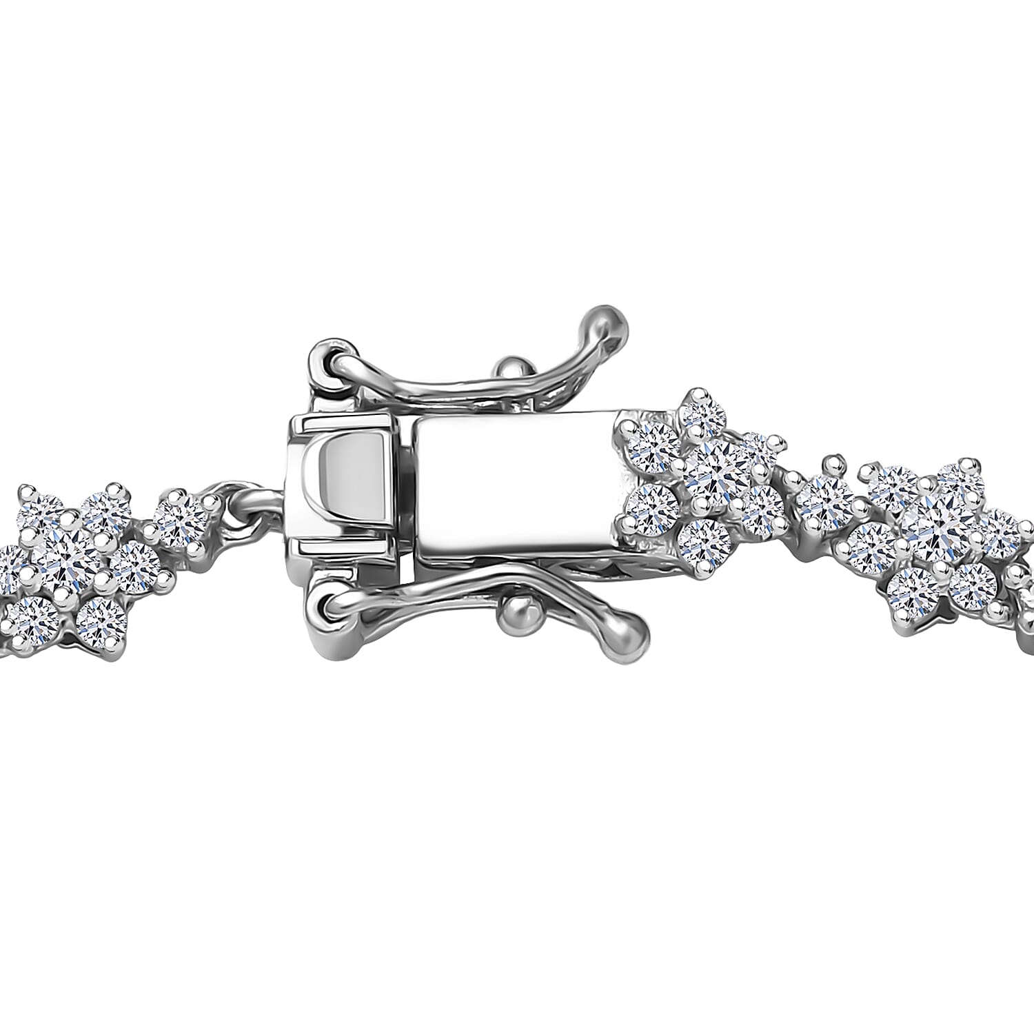 Luxuriant Lab Grown Diamond G-H SI 3.20 ctw Bracelet in Rhodium Over Sterling Silver (6.50 In)