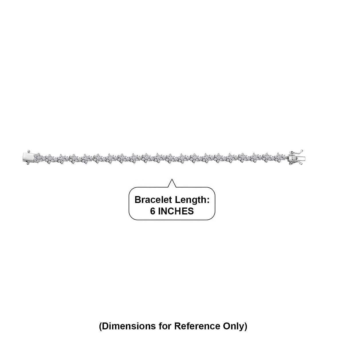 Luxuriant Lab Grown Diamond (G-H, SI) Bracelet in Rhodium Over Sterling Silver (6.50 In) 3.20 ctw image number 4