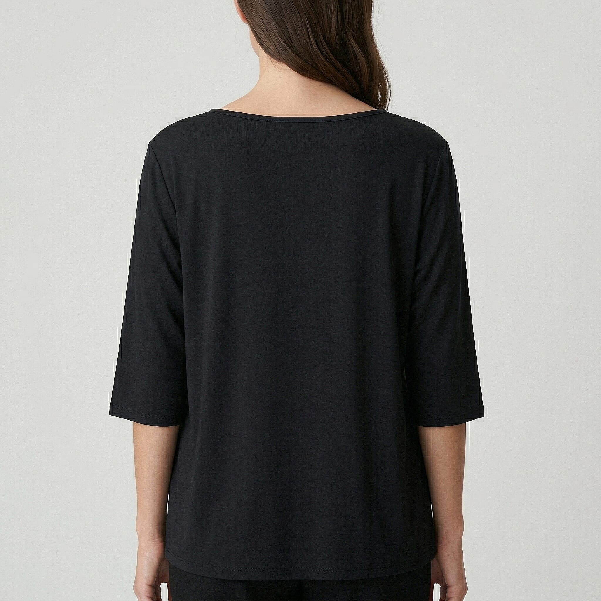 La Marey Black Embroidered Top - One Size Missy