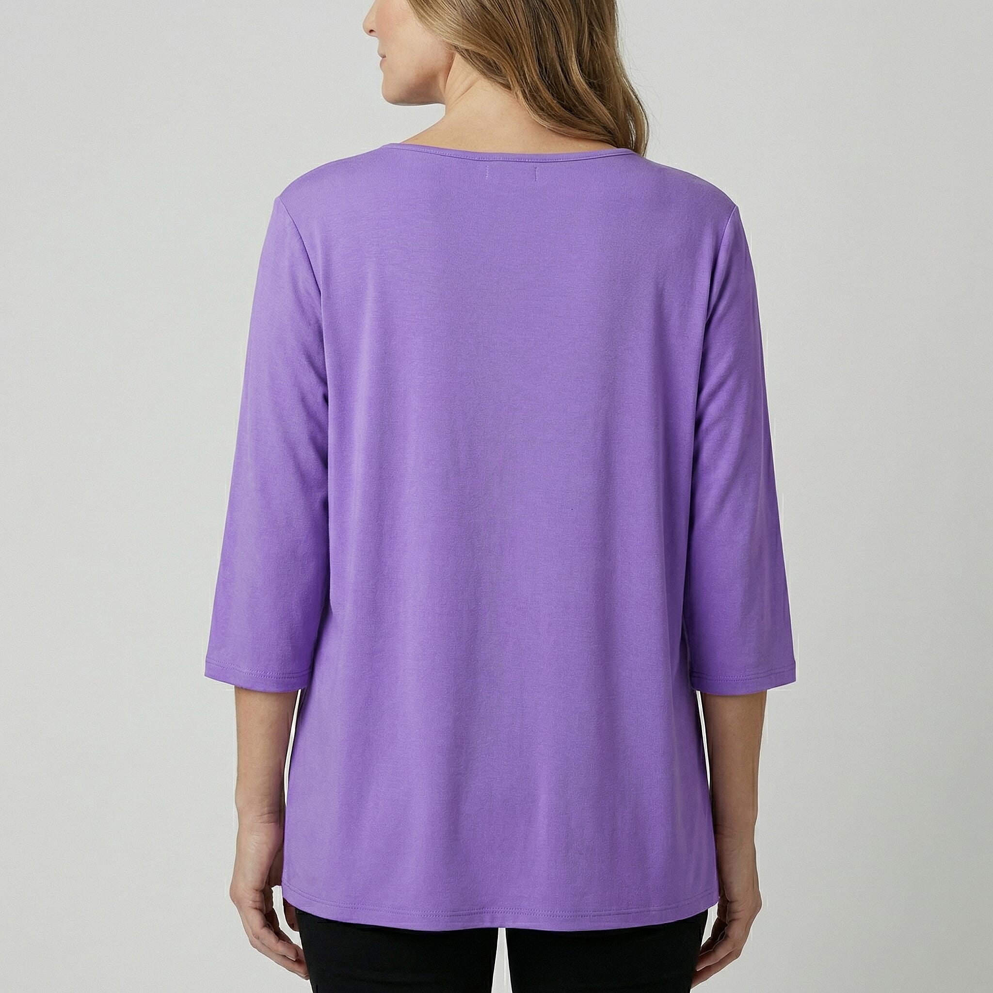 La Marey Purple Embroidered Top - One Size Missy