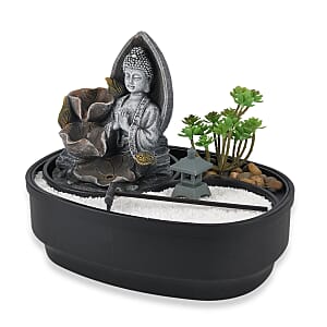 Ankur's Treasure Chest Buddha USB Indoor Polyresin Water Fountain with LED Light