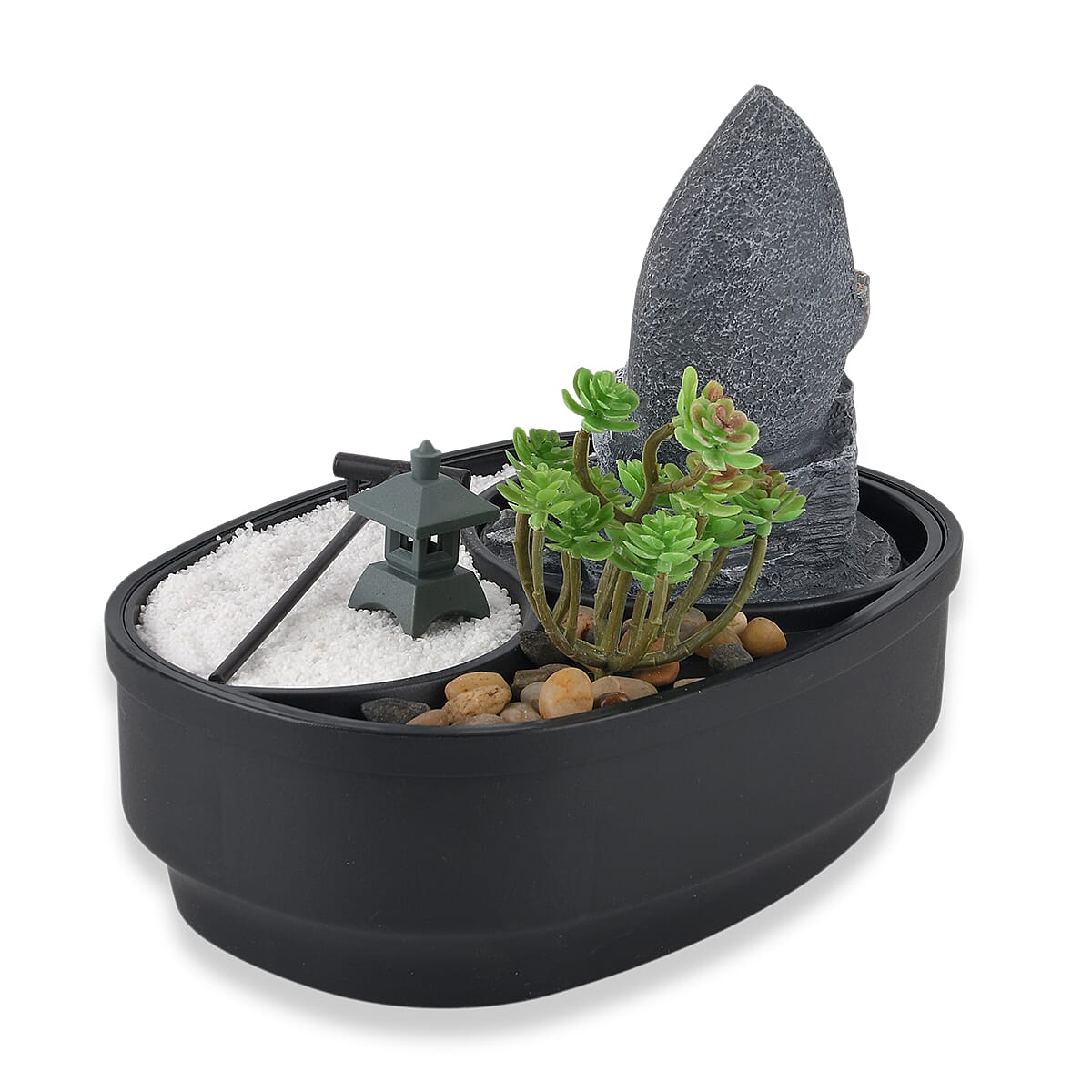 Ankur's Treasure Chest Buddha USB Indoor Polyresin Water Fountain with LED Light image number 3