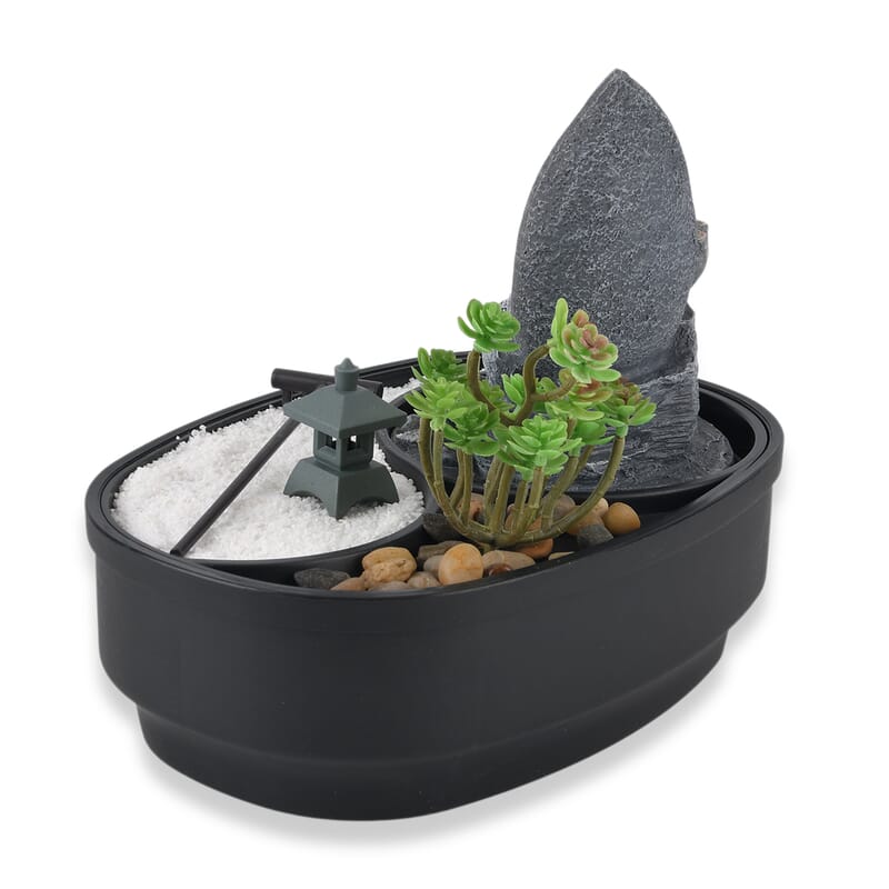 Buddha USB Indoor Polyresin Water Fountain with LED Light