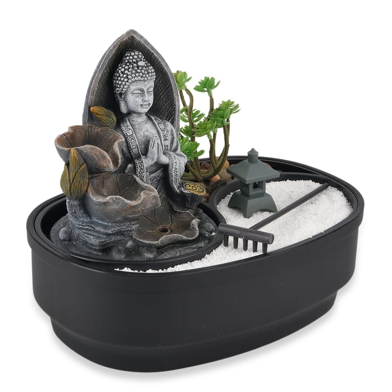 Buddha USB Indoor Polyresin Water Fountain with LED Light