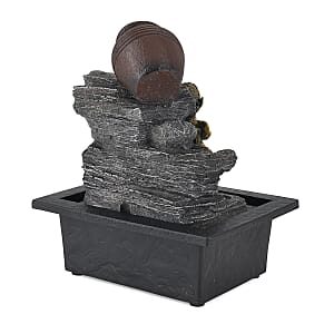 Ankur's Treasure Chest Elephant USB Indoor Polyresin Water Fountain with LED Light