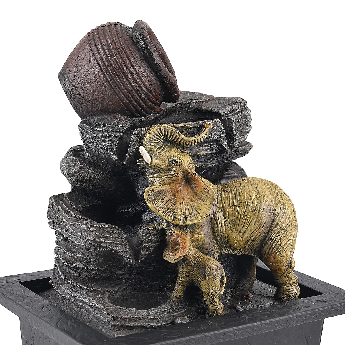 Ankur's Treasure Chest Elephant USB Indoor Polyresin Water Fountain with LED Light image number 5