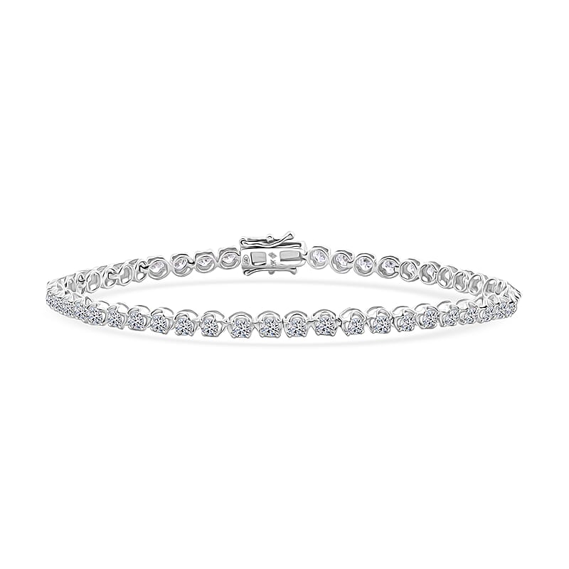 Luxuriant Lab Grown Diamond F VS 3.00 ctw Bracelet in 10K White Gold (7.00 In) 4 Grams