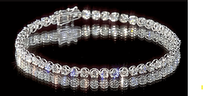Luxuriant Lab Grown Diamond F VS 3.00 ctw Bracelet in 10K White Gold (7.00 In) 4 Grams