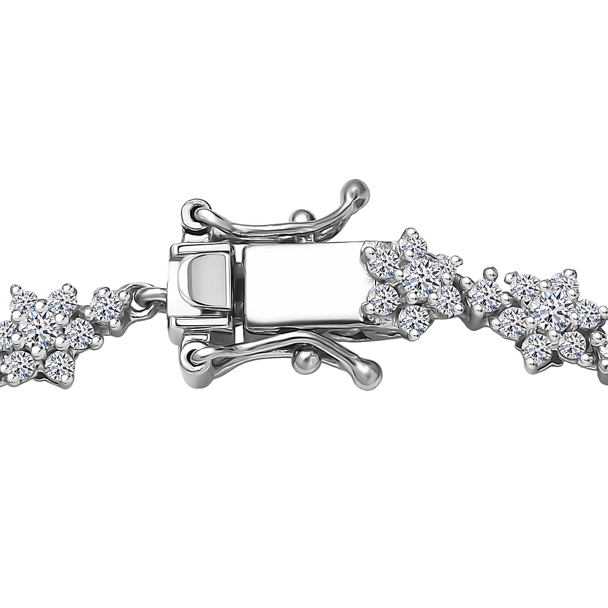 Luxuriant Lab Grown Diamond G-H SI 3.50 ctw Bracelet in Rhodium Over Sterling Silver (8.00 In) image number 3