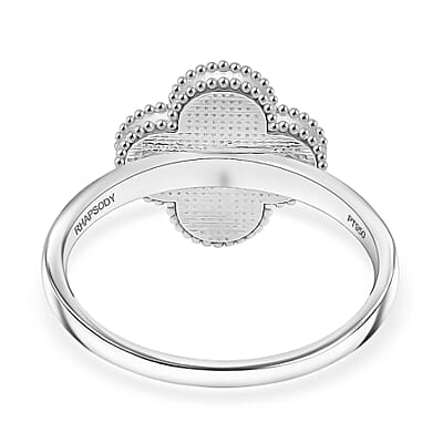 Rhapsody 950 Platinum Clover Ring 5.40 Grams  (Size 6.0)