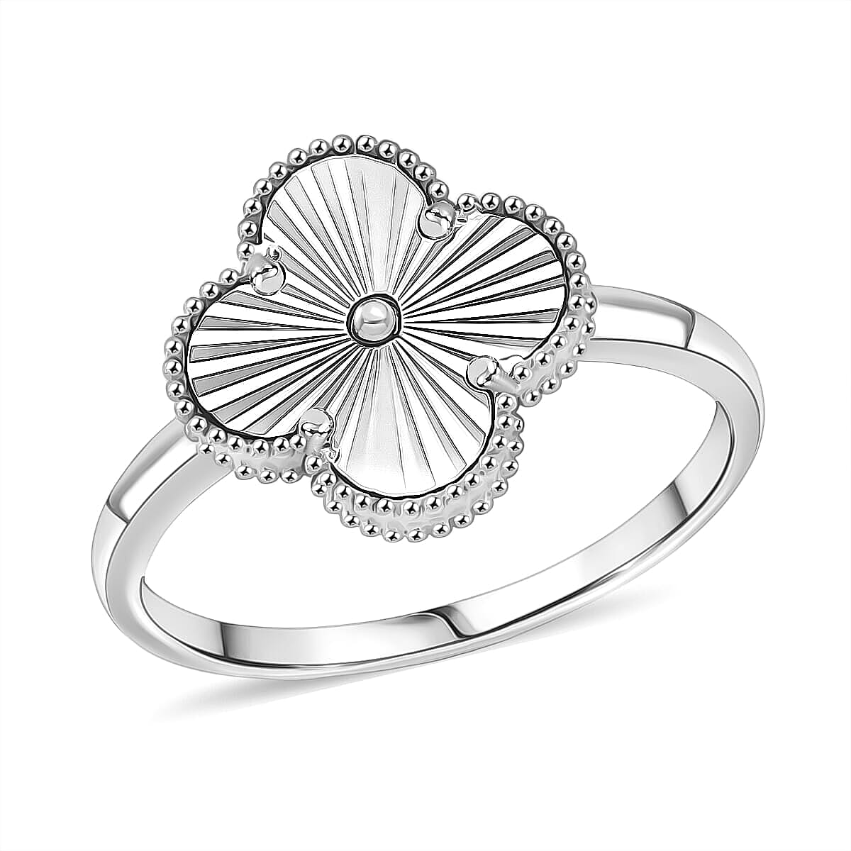 Rhapsody 950 Platinum Clover Ring 5.40 Grams  (Size 6.5) image number 0