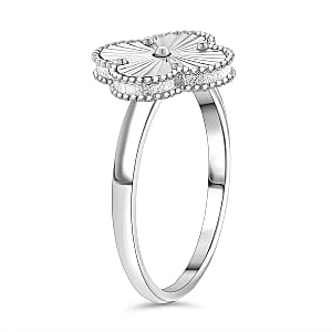 Rhapsody 950 Platinum Clover Ring 5.40 Grams  (Size 9.5)